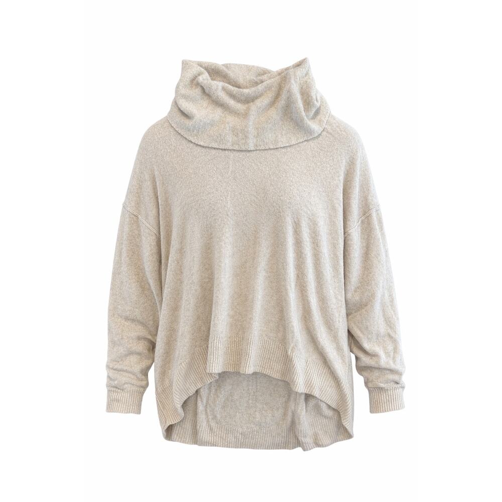 American Eagle XL Oatmeal Cowl Neck Oversized High-Low Sweater